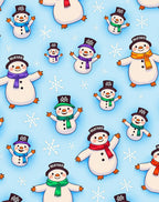 Happy Snowman Winter Pattern Rug