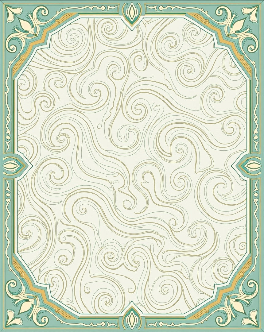 Elegant Swirl Abstract Border Design Rug