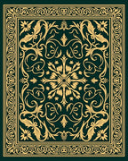 Ornate Floral With Vine Swirl Design Rug