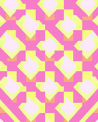 Geometric Pink Yellow Diamond Pattern Rug