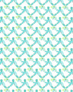 Abstract Aqua Geometric Repeating Pattern Rug