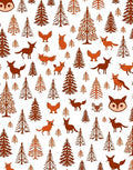 Fox And Owl Forest Pattern Rug