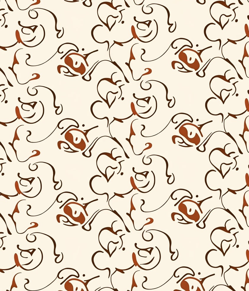 Retro Floral Swirls Pattern Rug