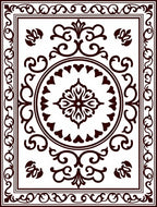 Classic Swirls Heart Detailed Design Rug