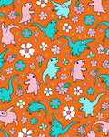 Cute Dinosaur Flower Pattern Rug