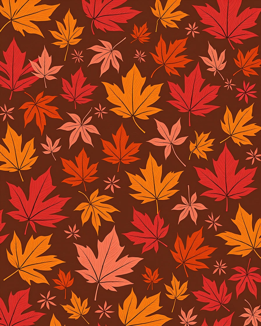 Autumn Maple Leaf Pattern Design Rug