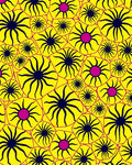 Radiant Starburst Pattern Yellow Rug