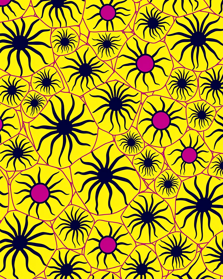 Radiant Starburst Pattern Yellow Rug