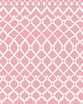 Pink White Lattice Geometric Pattern Rug