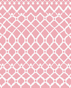 Pink White Lattice Geometric Pattern Rug