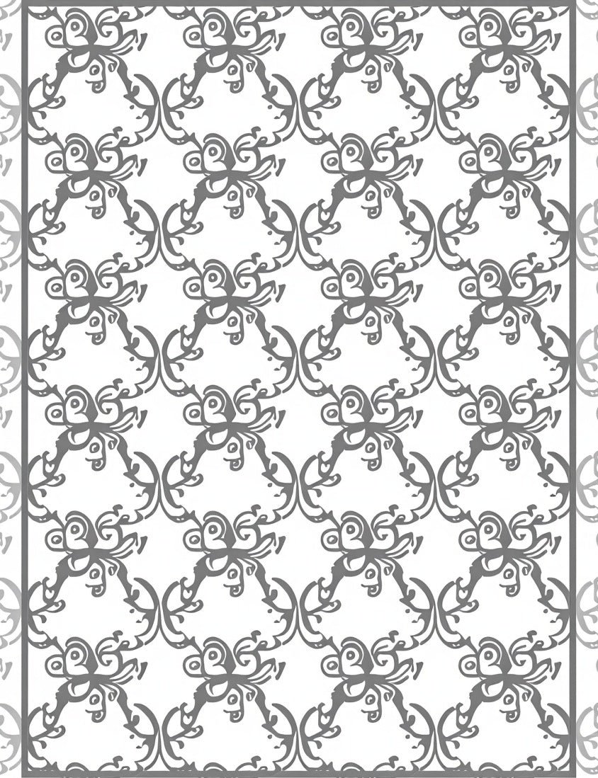Art Nouveau Inspired Floral Pattern Rug