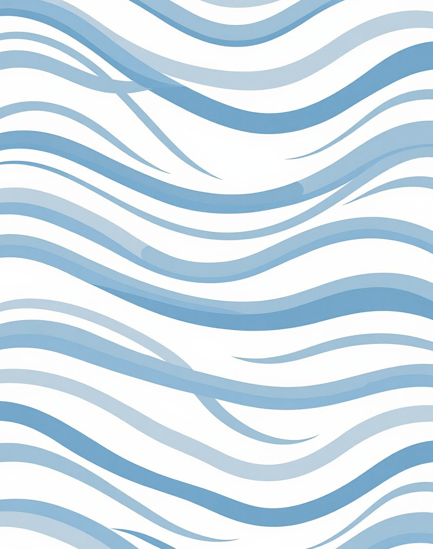 Blue Wavy Stripe Surface Design Rug