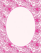Vibrant Pink Floral Outline Rug