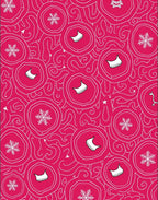 Whimsical Snowflake Curved Lines Pattern Rug