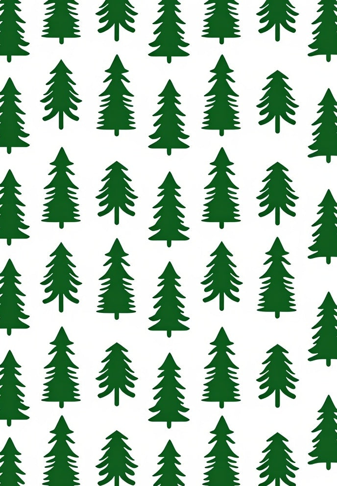 Forest Green Evergreen Tree Repeats Rug