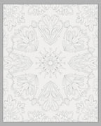 Delicate Gray Floral Mandala Outline Rug