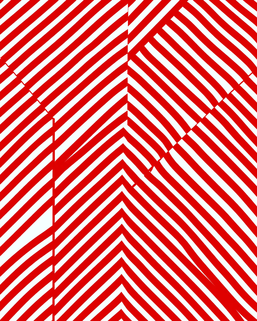 Bold Red White Striped Geometric Pattern Rug