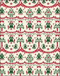 Festive Trees Red Green Scandinavian Rug