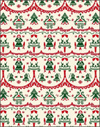 Festive Trees Red Green Scandinavian Rug