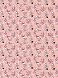 Playful Pink Botanical Abstract Pattern Rug
