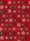 Red Snowflake Geometric Pattern Rug