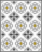 Floral Pattern With Yellow Accents Rug
