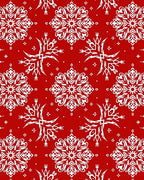 Red White Snowflake Pattern Rug