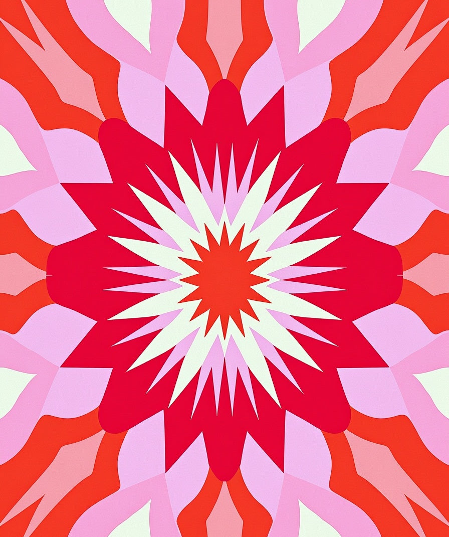 Vibrant Floral Burst Mandala Design Rug