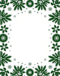 Festive Evergreen Snowflakes Border Rug