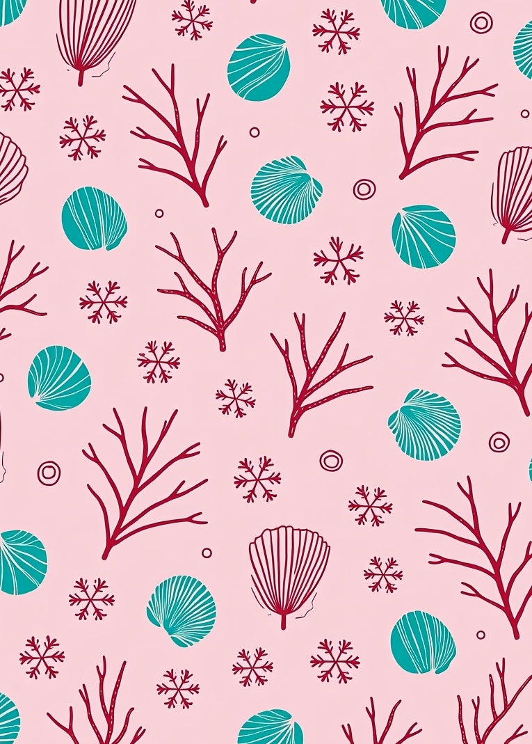 Coral Shell Snowflake Pattern Rug
