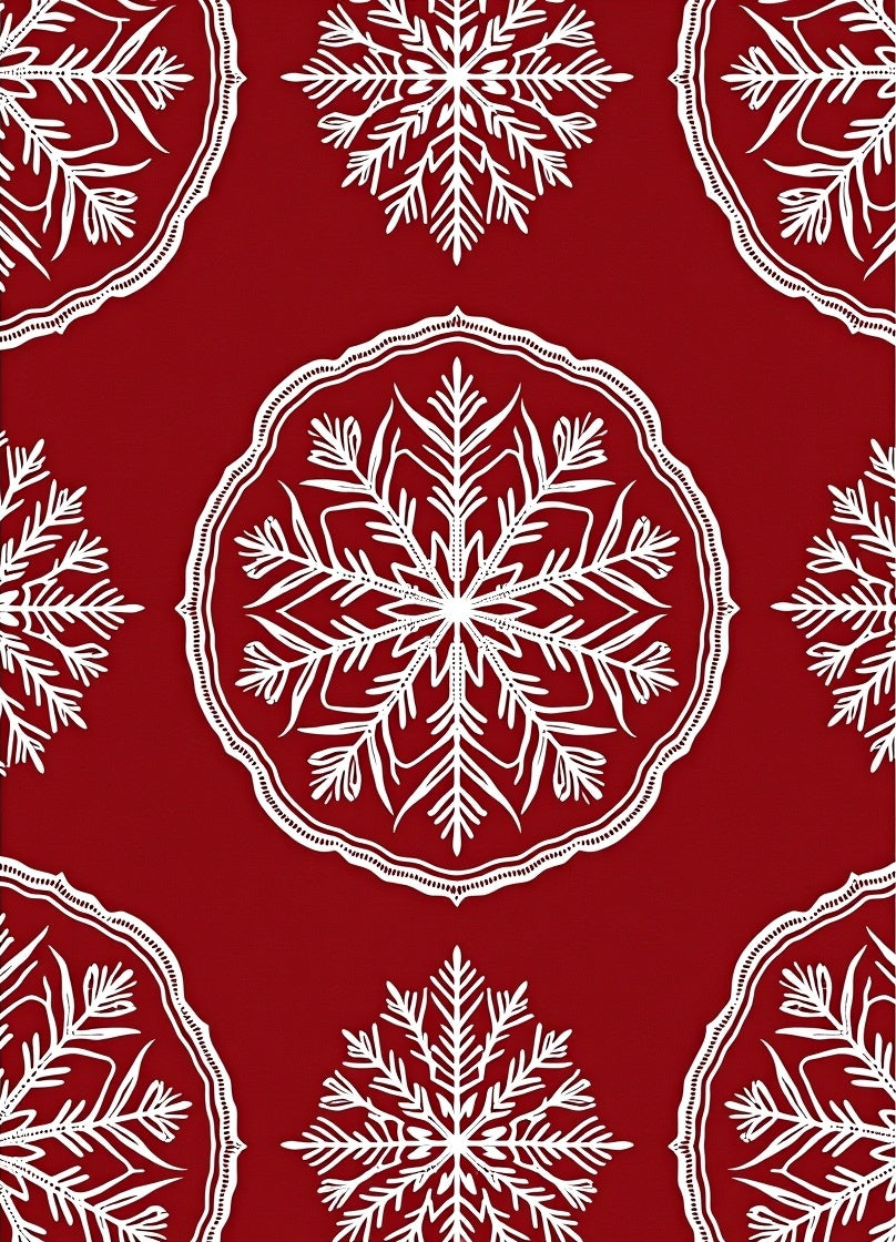 Crimson Snowflake Medallion Pattern Rug