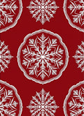 Crimson Snowflake Medallion Pattern Rug