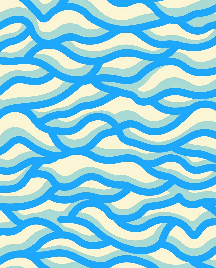 Blue Wave Pattern Comfort Rug