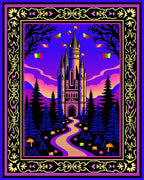 Mystical Castle Vibrant Pattern Rug