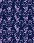 Art Nouveau Floral Navy Lavender Design Rug