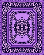 Ornate Violet Mandala Pattern Design Rug