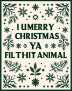 Dark Green Festive Foliage Holiday Rug