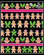 Cute Gingerbread Man Holly Pattern Rug