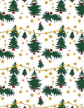 Festive Green Christmas Trees Gold Stars Rug