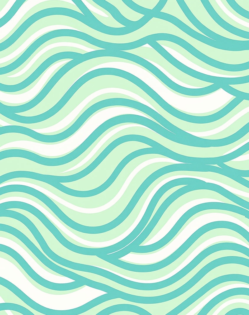 Cool Tone Wave Pattern Rug