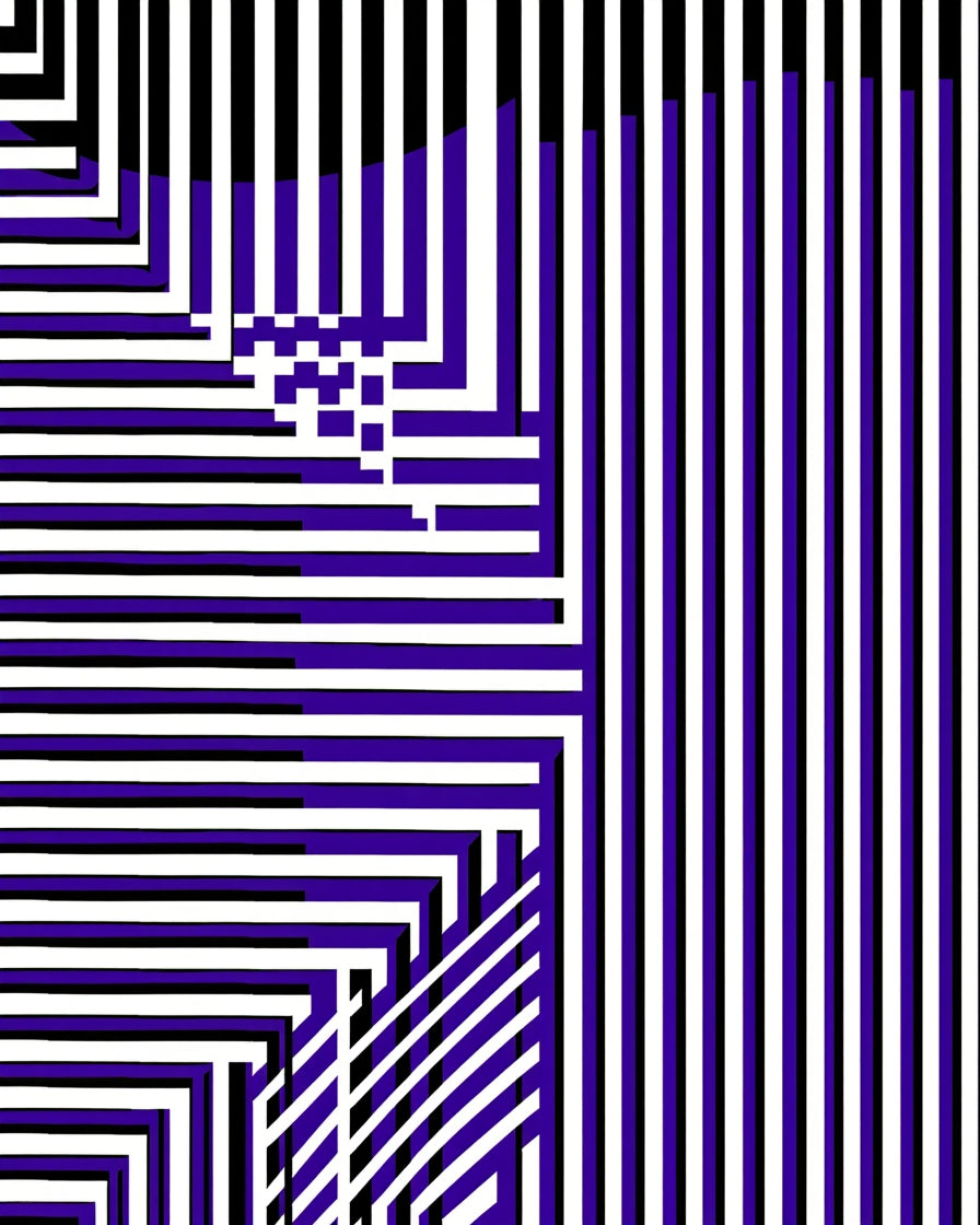 Bold Purple White Striped Geometric Rug