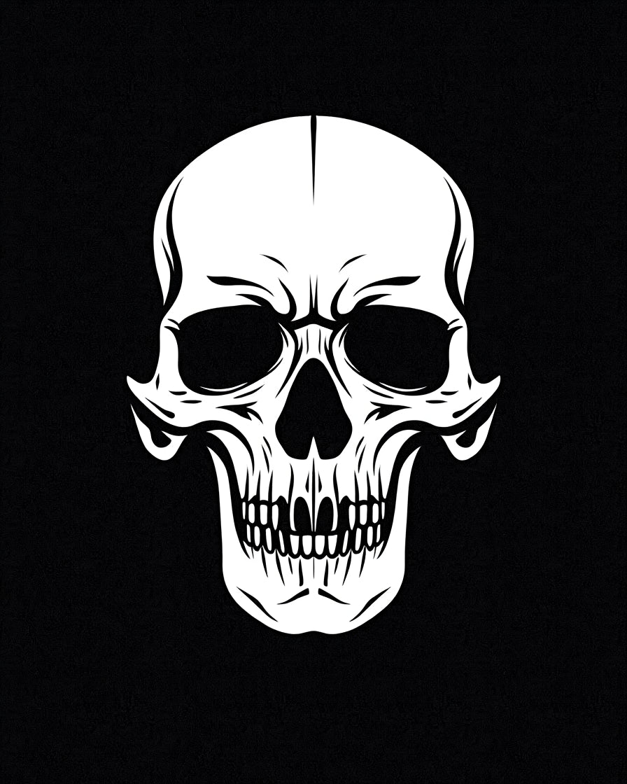 White Skull Pattern Statement Rug
