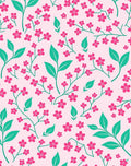 Pink Floral Nature Pattern Rug