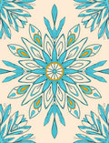 Mandala-Inspired Teal Yellow Floral Pattern Rug