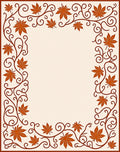 Autumn Leaf Scrollwork Pattern Rug