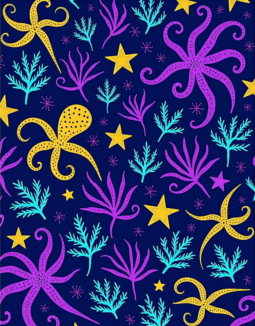 Oceanic Octopus And StarfishPattern Rug