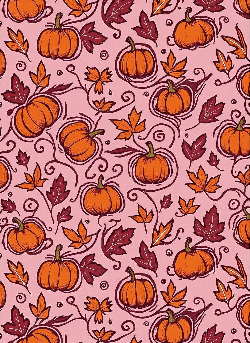 Autumn Pumpkins And Maple Leaves Pattern Rug