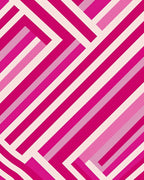 Modern Pink Geometric Stripe Rug