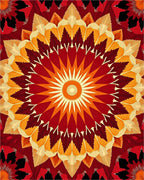 Radiant Sunburst Mandala Pattern Design Rug