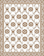 Ornate Floral Connective Element Pattern Rug